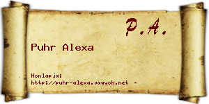 Puhr Alexa névjegykártya